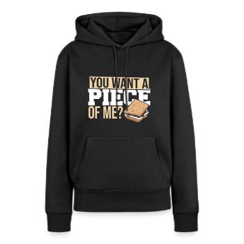 Drôle tu veux un morceau de moi Marshmallow Smore Cam - Sweat à capuche Premium bio Femme - noir - Devant - Julia (174cm)