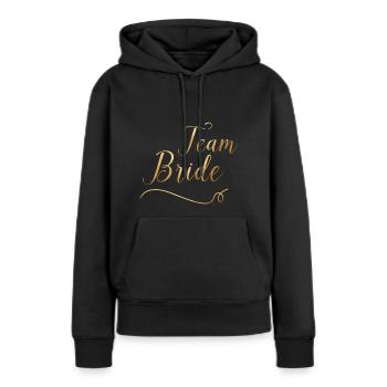Team Bride - JGA - Wedding - Goldoptik - Frauen Premium Bio Hoodie - Schwarz - Vorne - Julia (174cm)