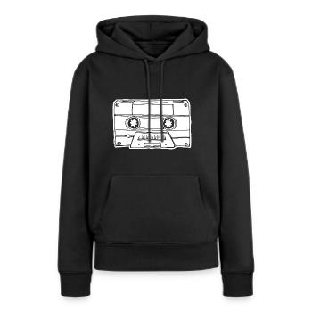 Cassette de musique Cassette audio - Sweat à capuche Premium bio Femme - noir - Devant - Julia (174cm)