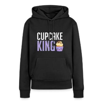 Cupcake King Baking Baker Pâtissier Chef Homme - Sweat à capuche Premium bio Femme - noir - Devant - Julia (174cm)