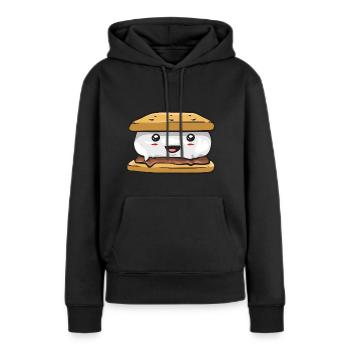 S'more Campfire Marshmallow Camping - Sweat à capuche Premium bio Femme - noir - Devant - Julia (174cm)