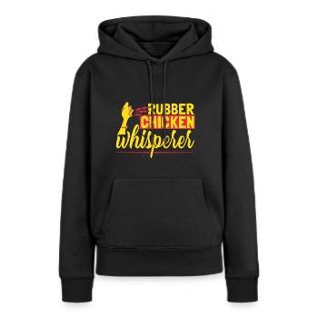 Gummi-Hühnerflüsterer - Frauen Premium Bio Hoodie - Schwarz - Vorne - Julia (174cm)