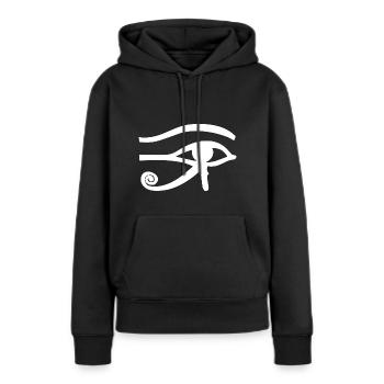 L’œil de Ra - Sweat à capuche Premium bio Femme - noir - Devant - Julia (174cm)