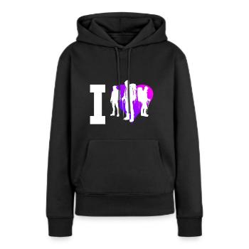 Bloc Grimpeur Bloc Bloc - Sweat à capuche Premium bio Femme - noir - Devant - Julia (174cm)