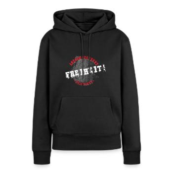 PROTEST GEGEN AUSGANGSSPERRE - Frauen Premium Bio Hoodie - Schwarz - Vorne - Julia (174cm)