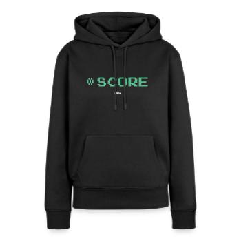 Score de jeu infini - Sweat à capuche Premium bio Femme - noir - Devant - Julia (174cm)