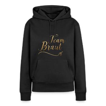 Team Braut - JGA - Hochzeit - Goldoptik - Frauen Premium Bio Hoodie - Schwarz - Vorne - Julia (174cm)