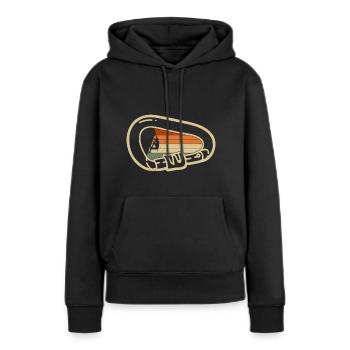 Alpinistes alpinistes - Sweat à capuche Premium bio Femme - noir - Devant - Julia (174cm)