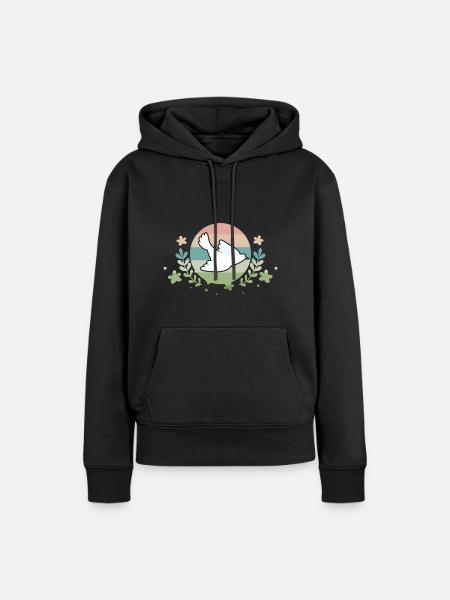 Peaceful Dove - Frauen Premium Bio Hoodie - Schwarz