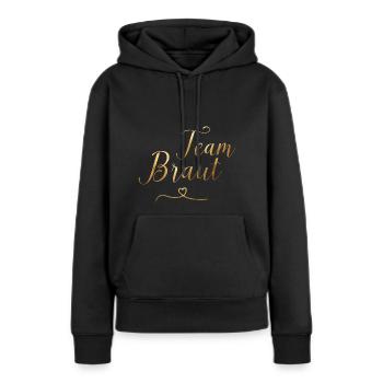 Team Braut - JGA - Hochzeit - Goldoptik - Frauen Premium Bio Hoodie - Schwarz - Vorne - Julia (174cm)