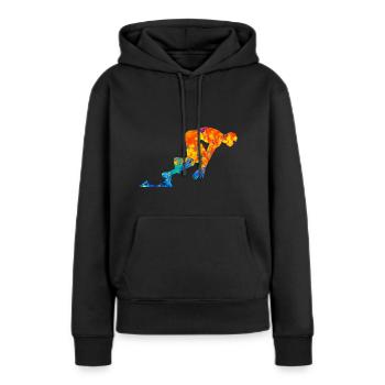 Sprint Sprinten Leichtathlet Geschenk - Frauen Premium Bio Hoodie - Schwarz - Vorne - Julia (174cm)