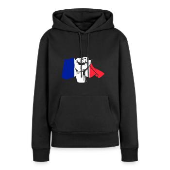 Faust Franzose Frankreich - Frauen Premium Bio Hoodie - Schwarz - Vorne - Julia (174cm)