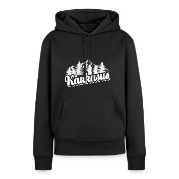 Kaukasus - Wald und Berge Wandern Erholung - Frauen Premium Bio Hoodie - Schwarz - Vorne - Julia (174cm)