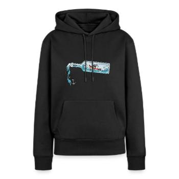 Flaschenpost Boot Anker Meer Nachricht für eine - Frauen Premium Bio Hoodie - Schwarz - Vorne - Julia (174cm)