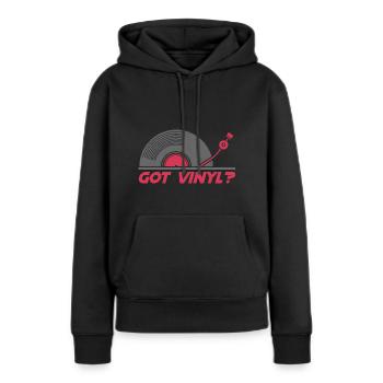 Got Vinyl Records Platine VINYLE DJ Vintage Vinyl - Sweat à capuche Premium bio Femme - noir - Devant - Julia (174cm)