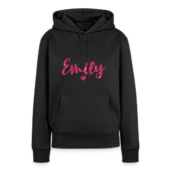 Emily Heart Pink - Women’s Premium Organic Hoodie - black - Front - Julia (174cm)