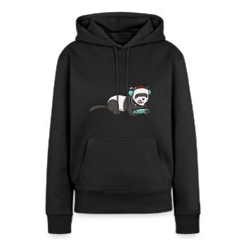 Furet, propriétaire de furet - Sweat à capuche Premium bio Femme - noir - Devant - Julia (174cm)