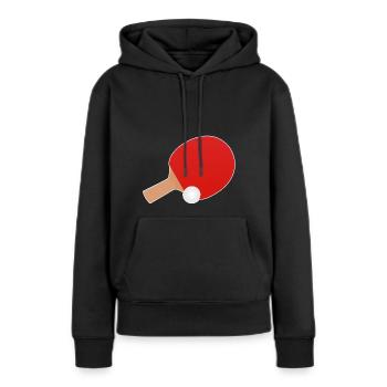 Ping-à-table Vintage Raquette sport filet balle - Sweat à capuche Premium bio Femme - noir - Devant - Julia (174cm)