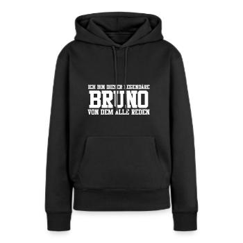 Bruno Name Design - Frauen Premium Bio Hoodie - Schwarz - Vorne - Julia (174cm)