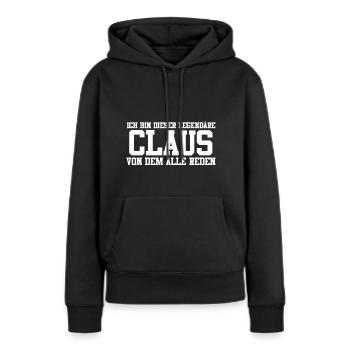 Claus Name Design - Frauen Premium Bio Hoodie - Schwarz - Vorne - Julia (174cm)