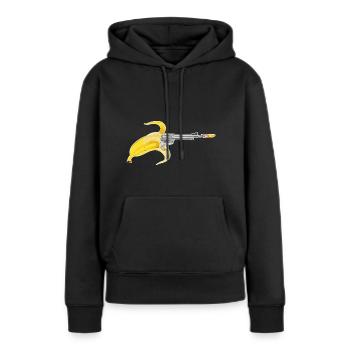 Banana Gun - Frauen Premium Bio Hoodie - Schwarz - Vorne - Julia (174cm)
