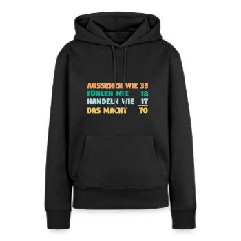 Siebzig Siebzigster 70 Jahre Geburtstag - Frauen Premium Bio Hoodie - Schwarz - Vorne - Julia (174cm)