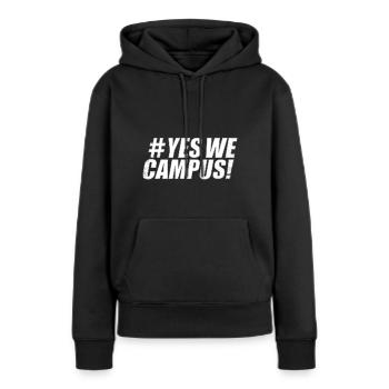 #yes nous | sur le campus Étudiant De Uni College - Sweat à capuche Premium bio Femme - noir - Devant - Julia (174cm)