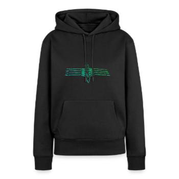 Rudern Ruderer Ruderboot Geschenk - Frauen Premium Bio Hoodie - Schwarz - Vorne - Julia (174cm)