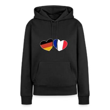 Deutsch Französische Freundschaft - Geschenk - Frauen Premium Bio Hoodie - Schwarz - Vorne - Julia (174cm)