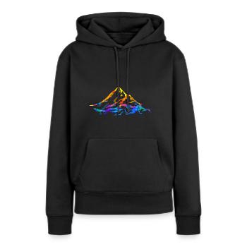 Berg Berge Alpen Geschenk - Frauen Premium Bio Hoodie - Schwarz - Vorne - Julia (174cm)