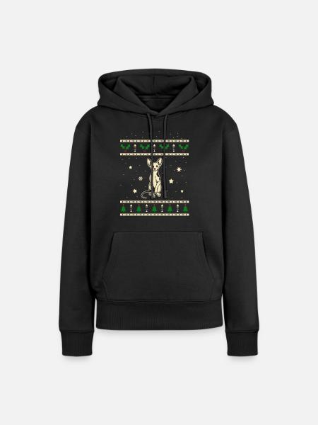 Sphynx Weihnachtsgeschenk - Frauen Premium Bio Hoodie - Schwarz