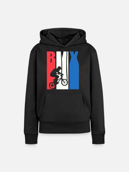 Cooles Retro BMX Design - Frauen Premium Bio Hoodie - Schwarz
