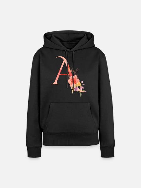 Buchstabe A - Frauen Premium Bio Hoodie - Schwarz