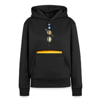 système solaire - Sweat à capuche Premium bio Femme - noir - Devant - Julia (174cm)
