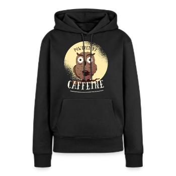 CAFÉINE OWL - Sweat à capuche Premium bio Femme - noir - Devant - Julia (174cm)