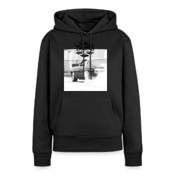 Burnout Chevelle - Sweat à capuche Premium bio Femme - noir - Devant - Julia (174cm)