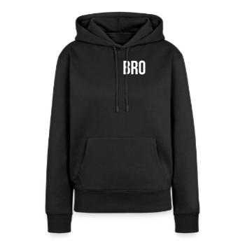 BRO - Sweat à capuche Premium bio Femme - noir - Devant - Julia (174cm)