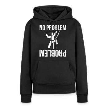 Aucun problème drôle gif d'escalade de nouveauté - Sweat à capuche Premium bio Femme - noir - Devant - Julia (174cm)