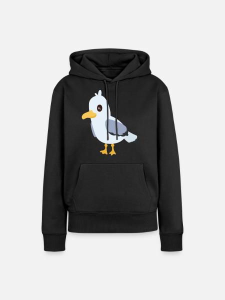 Möwe - Frauen Premium Bio Hoodie - Schwarz