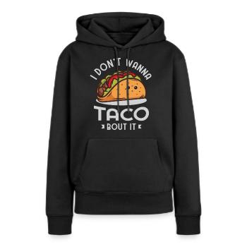 Taco Tacos Apperal - Sweat à capuche Premium bio Femme - noir - Devant - Julia (174cm)
