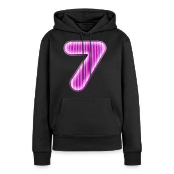 Nummer sieben - Frauen Premium Bio Hoodie - Schwarz - Vorne - Julia (174cm)