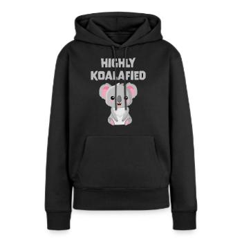 Hautement koalafié - Sweat à capuche Premium bio Femme - noir - Devant - Julia (174cm)