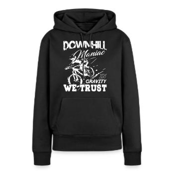 Downhill Maniac dans Gravity We Trust - Sweat à capuche Premium bio Femme - noir - Devant - Julia (174cm)