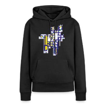 TREIZE CHATS - Sweat à capuche Premium bio Femme - noir - Devant - Julia (174cm)