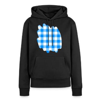Hintergrund Bayrisch Karo Muster - Frauen Premium Bio Hoodie - Schwarz - Vorne - Julia (174cm)