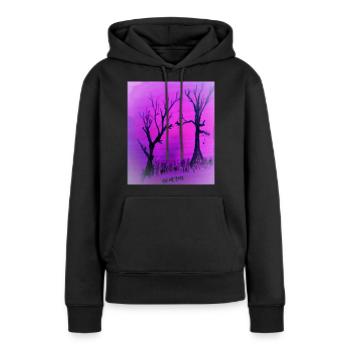Dark Dawn Woods - Frauen Premium Bio Hoodie - Schwarz - Vorne - Julia (174cm)