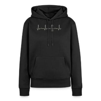 Chica de ballet bailando. Corazón. Amor. Ekg. - Sweat à capuche Premium bio Femme - noir - Devant - Julia (174cm)