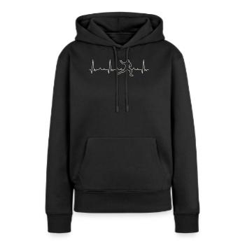 Jugador de lanzador de béisbol. Corazón. Amor. - Sweat à capuche Premium bio Femme - noir - Devant - Julia (174cm)