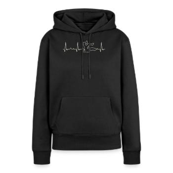 Crash de skateboard. Corazón. Amor. Ekg. - Sweat à capuche Premium bio Femme - noir - Devant - Julia (174cm)
