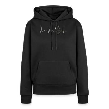 Salto de truco de scooter. Corazón. Amor. Ekg. - Sweat à capuche Premium bio Femme - noir - Devant - Julia (174cm)
